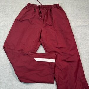 Russell‎ Athletic Track Pants Men L Burgundy Red Mesh Lined Windbreaker 32x.30.5